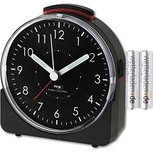 TFA Dostmann - 60.1513 - Analoge Draadloze Wekker - Zwart