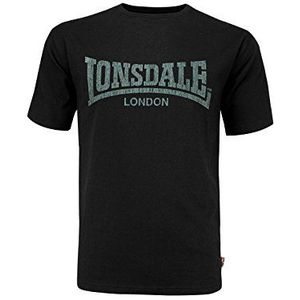 Lonsdale Heren shirt met lange mouwen T-shirt draaghemd logo Kai, zwart, 3XL