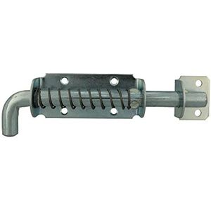 Amig - Overslagpen met deurveer | Veiligheidsgrendel voor uw huis | robuuste poortsluiting | verzinkt staal | Kleur: Zilver | 170 x 40 mm