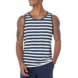 Amazon Essentials Men's Tanktop met normale pasvorm, Marineblauw Wit Streep, S