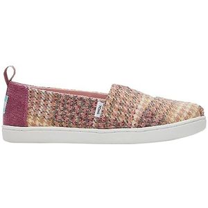 TOMS Klassieke Alpargata Loafer voor meisjes, Roze kwarts geruite tweed koord, 1.5 UK