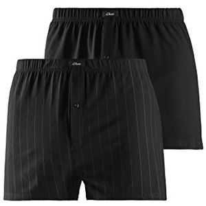 s.Oliver RED LABEL Bodywear LM Heren s.Oliver Boxer Nade Boxershorts, zwart/grijs, passend, zwart grijs, XL