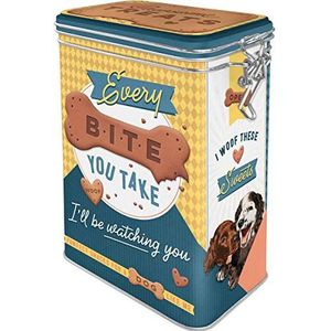 Nostalgic-Art Retro blik voor snacks, Every Bite You Take Dog Treats – Geschenkidee voor hondenbezitters, met aromadeksel, Vintage design, 1,3 l