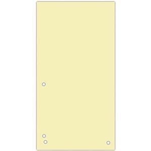 DONAU 100 stuks scheidingsstroken/kleur: geel/1/3 A4 van 190 g/m² gerecycled karton/4-voudige perforatie/23,5 x 10,5 cm/gelocht/tabbladen mappen tabbladen tabbladen / Made in EU