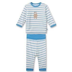 Sanetta Jongenspyjama lang van Nicki | Comfortabele pyjama voor jongens lange nachtkleding set gemaakt van zacht en warm Nicki. | Pyjamaset maat, blauw, 80 cm