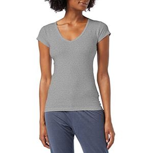 Claesen´s Dames V-hals T-shirt Ss onderhemd, grijs (Grey Melee 007), XL