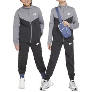 Nike FD3067-084 K NSW TRACKSUIT POLY FZ HBR jack unisex kinderen smoke grey/antraciet/wit maat M