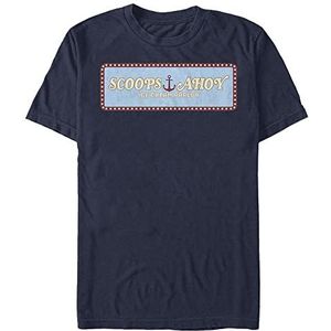 Stranger Things Men's Scoops Ahoy Panel Short Sleeve T-Shirt, Navy Blue, S, donkerblauw, S