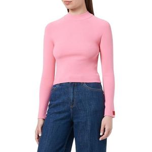 HUGO Sanduz Gebreide sweater voor dames, Open Pink698, XL