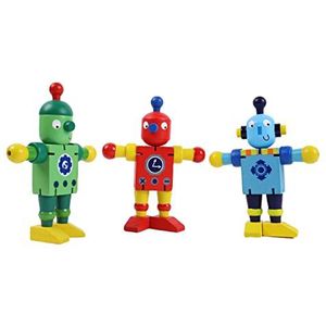 PLANETE BOIS - Scharnierrobot - FSC - 030169-1 stuk - Willekeurig model - Hout - Speelgoed voor kinderen - Recreatie - Verzamelbaar - 9 cm x 5 cm - Vanaf 3 jaar