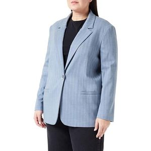 Sisley Womens 2K2HLW01D Jacket, Light Blue Pinstripe 902, 42, Light Blue Pinstripe 902, 42