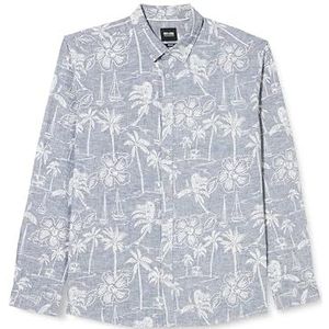 Onscaiden LS Hawaii AOP Linnen Shirt, jurk, blauwtinten, XXL