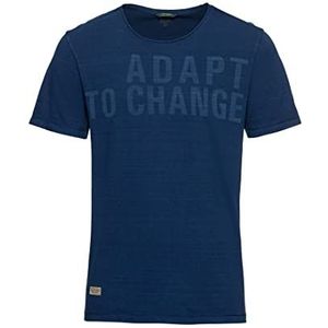 camel active Heren 409745/1T40 T-shirt, indigo, S, blauw, S