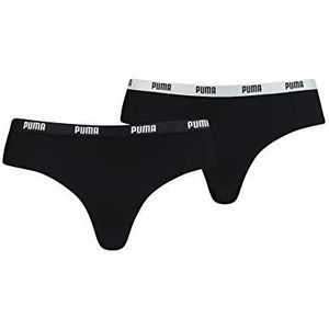 PUMA Braziliaanse zwembroek voor dames, verpakking van 2 stuks, zwart, S