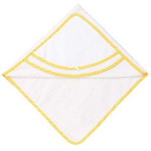 Filet Driehoekige badjas, voor baby's en peuters, met zak in hartvorm, van Aida om te borduren, wit, geel, 0-12 maanden, 300 g