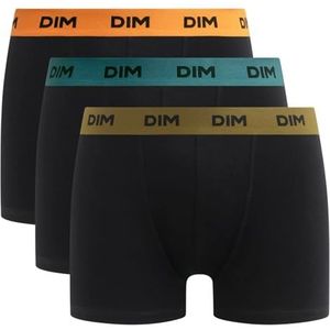Dim Boxershorts voor heren, mix en kleuren, 3 stuks, Zwarte riem oranje/blauw/groen, XXL
