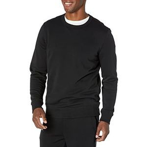 Amazon Essentials Heren lichtgewicht Franse badstof ronde hals sweatshirt (verkrijgbaar in groot en lang), zwart, S
