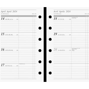 rido/idé Weekkalender Timeplanner fun 2024 2 pagina's = 1 week bladgrootte 7,6 x 12,7 cm wit