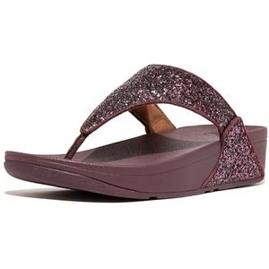 Fitflop Dames LULU Glitter Toe-Thongs Sandaal, Rood, 6 UK, Rood, 39 EU