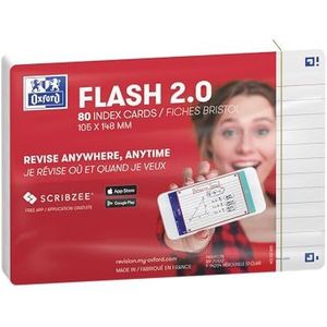 Oxford Flash 2.0 Flashcards A6 gelijnd wit pak 80 kaartjes