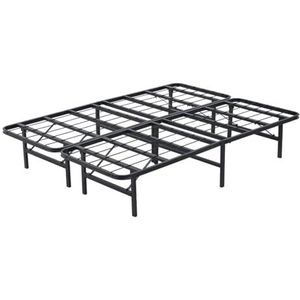 HOGAR24 ES Metalen frame Taro | inklapbare poten | afmetingen: 135 x 190 cm | metalen bedframe inklapbaar | opslag onder het bed | kleur: zwart