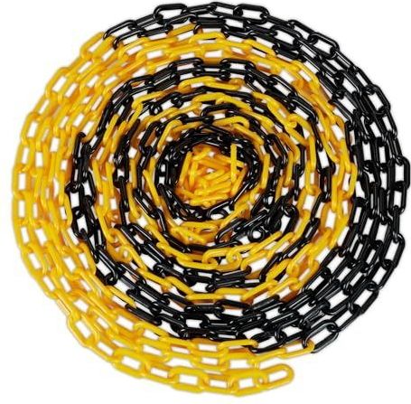 Afbakening - Kunststof Ketting - Zwart Geel - Lengte 50 m