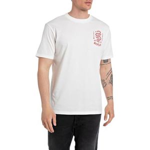 Replay T-shirt voor heren, regular fit, 011, natuurlijk wit., S