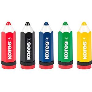 Kores - Koloritos: eenvoudige pen met opvangbak voor kinderen, studenten en volwassenen, kleurpotlodendesign, school- en kantooraccessoires, 20 stuks verpakking in diverse kleuren
