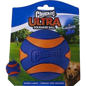 ChuckIt! Ultra Squeaker Ball Dog Toy, Duurzaam High Bounce Drijvende Rubber Piepende Hond Ball, Launcher Compatibel Speelgoed Voor Honden, 1 Pakje, X-Large