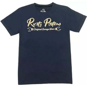 Rusty Pistons Carson T-shirt voor heren van 100% katoen, ronde hals, blauw, XL