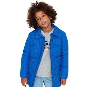 Trendyol Jongens reverskraag effen normale winterjas jas, blauw, 3-4 jaar, Blauw, 3-4 jaar