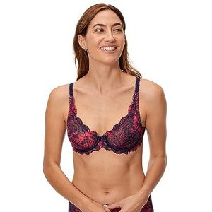 Playtex Damesbeha met beugels, Flower Elegance van kant, perfecte grip, 1 stuk, Roze Dhalia, 85C