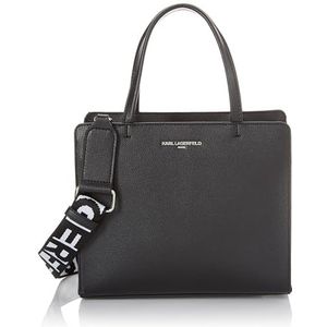 Karl Lagerfeld Paris Maybelle Satchel Handtas, Zwart/Zilver, One Size