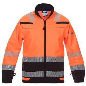 Hydrowear 04025985OB Telford Softshell Trendy hoge zichtbare lijn jas, 100% polyester, L-maat, Hi-Vis oranje/zwart