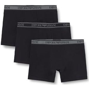 EMPORIO ARMANI Heren CORE Logoband 3-Pack Trunk, Zwart, S, Zwart, S