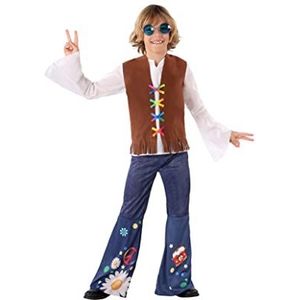 Atosa 60101 Kostuum Hippie Blue Flower Power, jongen, 3-4 jaar