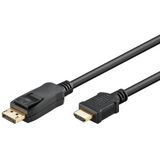 goobay 64838 DisplayPort 1.2 naar HDMI adapterkabel 1.4 4K @30Hz / Ultra High Speed HDMI-kabel/stekker verguld voor een perfecte signaaloverdracht/laptop verbinden met tv, pc en monitor / 5M