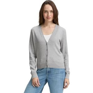 TOM TAILOR Cardigan gebreide jas voor dames, 21373 - Medium Silver Grey Melange, XL