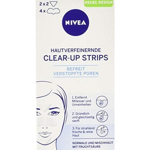 Nivea Clear-Up Strips, Voor Huidverfijning En Mee-Eters, 1X4 Neusstrips En 2 X 2 Voorhoofd-/Kinstrips
