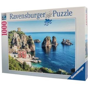 Ravensburger - Scopello Faraglioni puzzel, Sicilië, puzzel met 1000 stukjes, puzzel voor volwassenen, puzzels en hobby's, cadeaus voor volwassenen, 70 x 50 cm