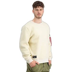 ALPHA INDUSTRIES Teddy Sweater Color 16-Off White voor heren, maat XXL, 16-Off Wit, XXL