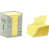 Post-it R3301T zelfklevende notitie Recycling Z-Notes Tower 654 (76x76 mm, 70 g/m²) 100 vellen à 16 blok, geel