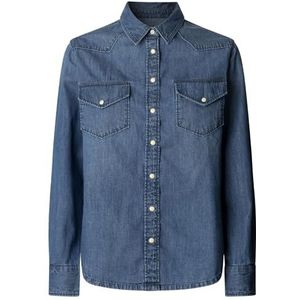 Pepe Jeans Dames regular denim overhemd, blauw (denim-4A5), XXS, Blauw (Denim-4a5), XXS