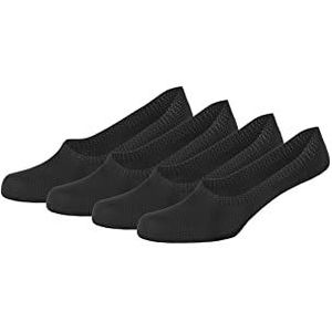 s.Oliver Socks Dames Online Women Essentials Laser-Cut Footies set van 4 sokken, zwart, 35/38, zwart, 35 EU