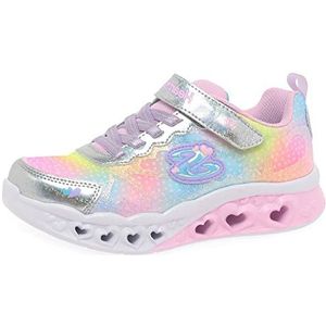 Skechers Hart Lichten-Boogie Liefde Sneaker Kind, Zilver Synthetisch Mesh, 10.5 UK Child