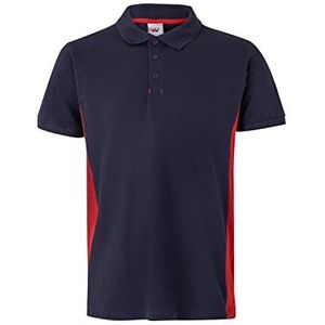 VELILLA 105504; tweekleurig poloshirt met korte mouwen; kleur: marineblauw en rood; maat XL