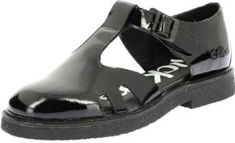 KICKERS LERYNE Platte damessandalen, zwart gelakt, 36 EU, Zwarte lak., 36 EU