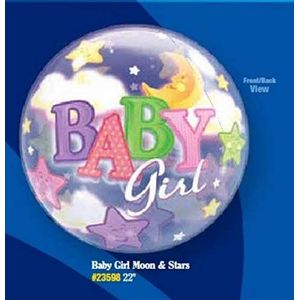 Folat - Baby Girl Moon Bubbles Ballon - 56cm