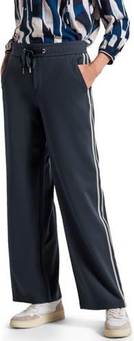 Street One Dames Broek met galonstrepen in Blauw, in size: 34