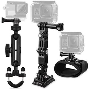 Action Camera houder voor driedelige set, stuurhouder clip, fietshouder motorhouder, met alle series GoPro Hero 6/7/8/9, AKASO, SJCAM, DJI Osmo YI en meer